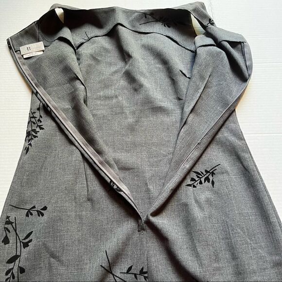 AB Studio Jumper Dress Size 10 gray with black stems and leaves beautiful - Picture 9 of 11